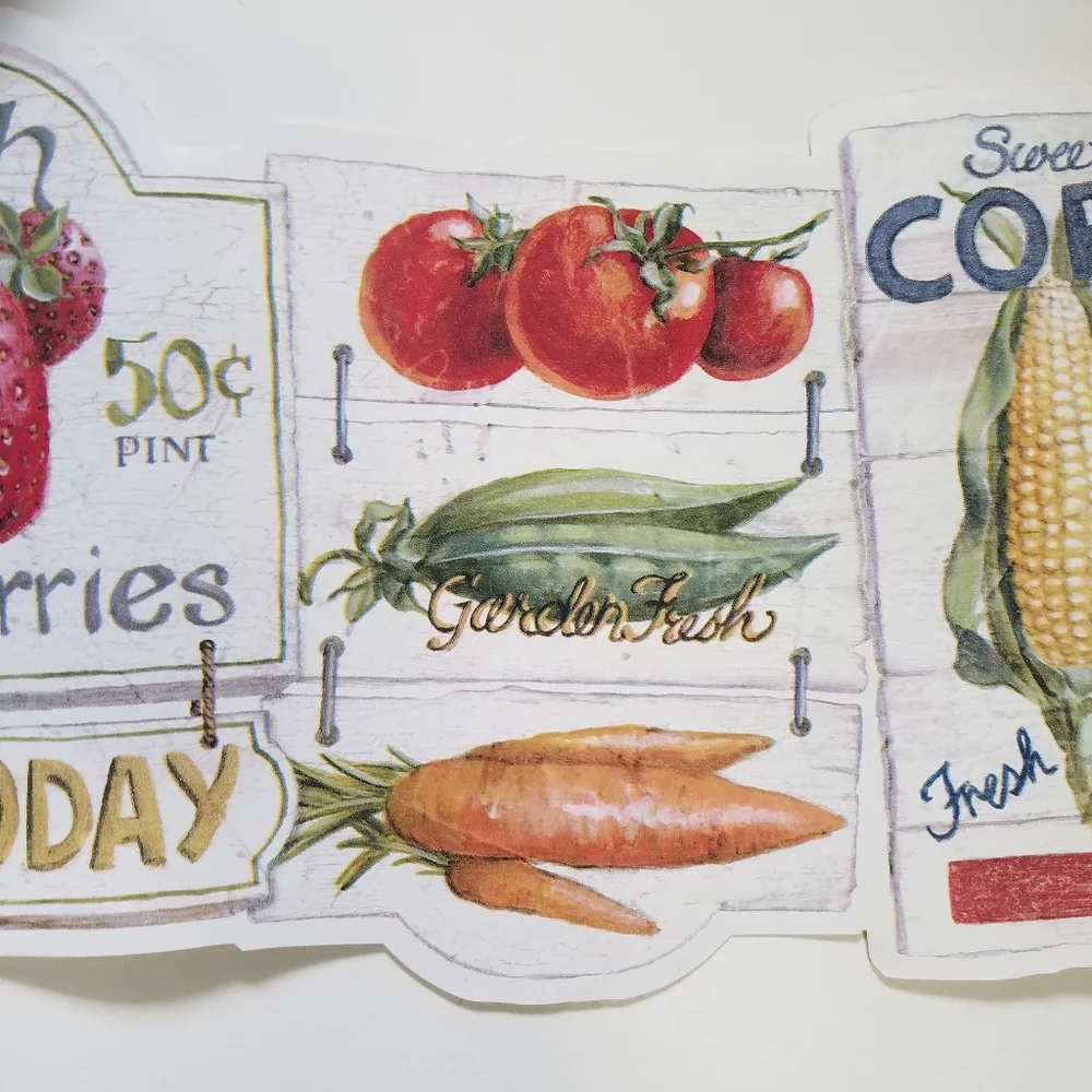 Wallpaper Border Produce Farmers Market Signs